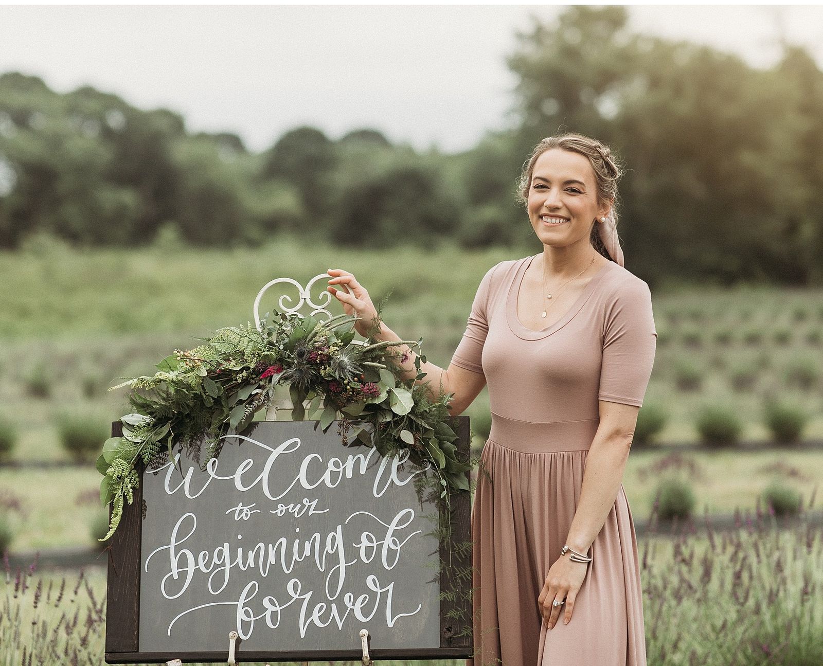 A welcome sign at a farm celebration